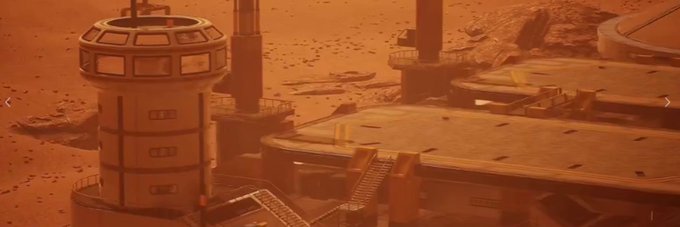 Industrial outpost platforms in Martian dust